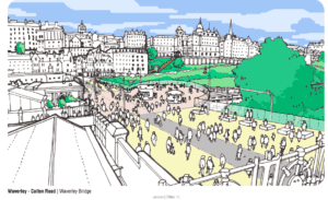 Pedestrianisation of Waverley, Edinburgh, as propsed by Jacobs