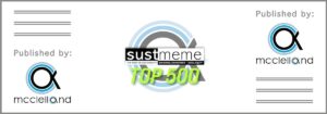 Logos for SustMemeTop500 and McClelland Media